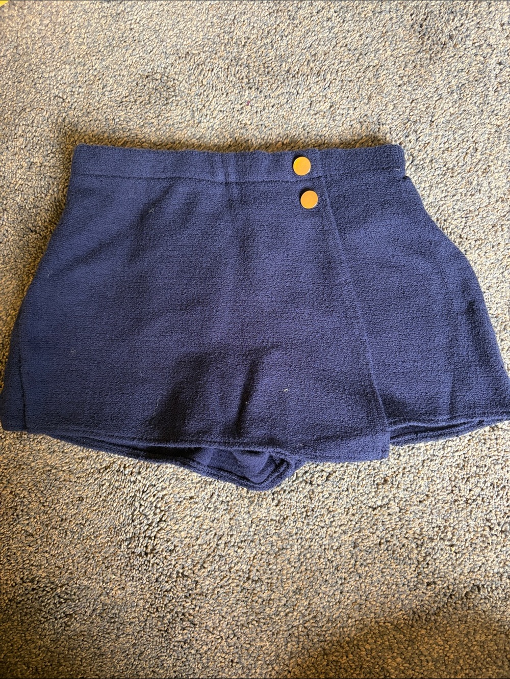 H&M Navy Wrap Skort with Gold Button Accents